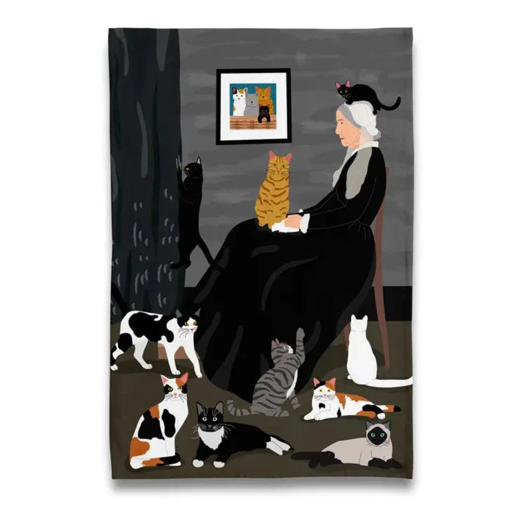 Whistler&#39;s Mother of Kitty Cats - Tea Towel